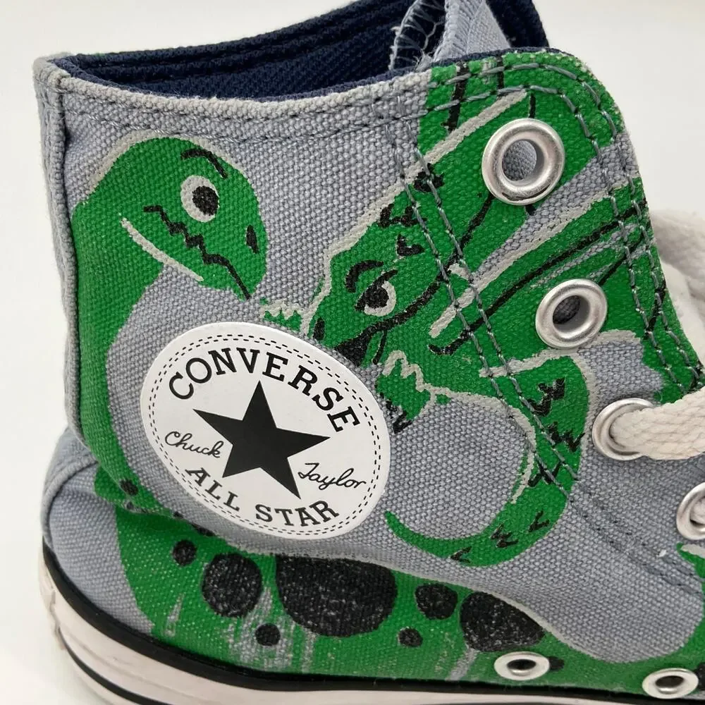 Converse Chuck Taylor All Star Gray Dinosaur Print High‎ Top Toddler Youth 3
